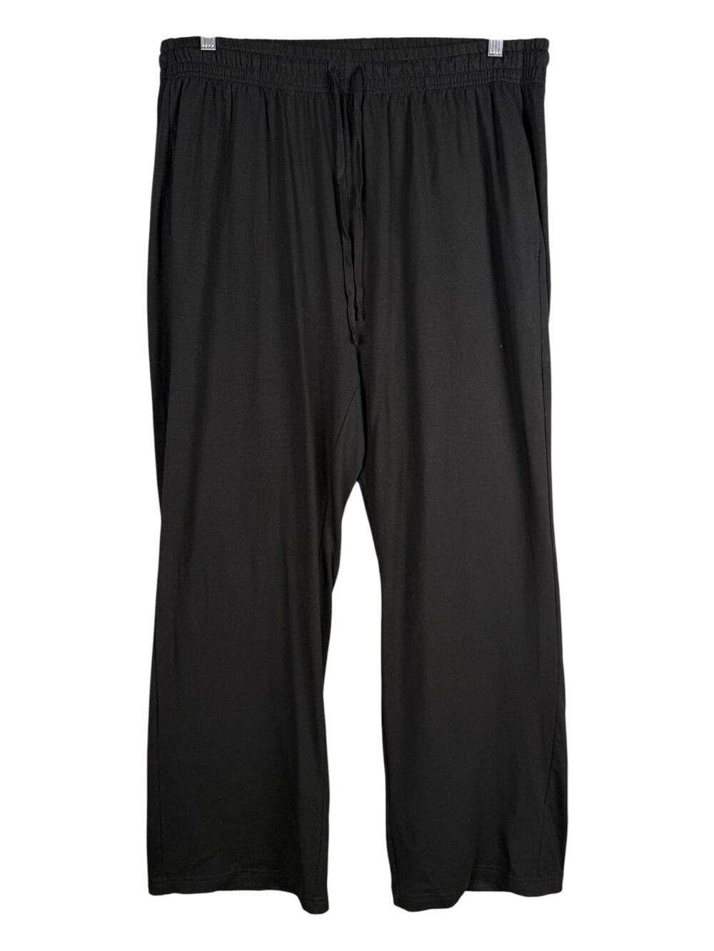 Pact Women's XL Wide Leg Pull On Black Lounge Pants Drawstring Organic Cotton